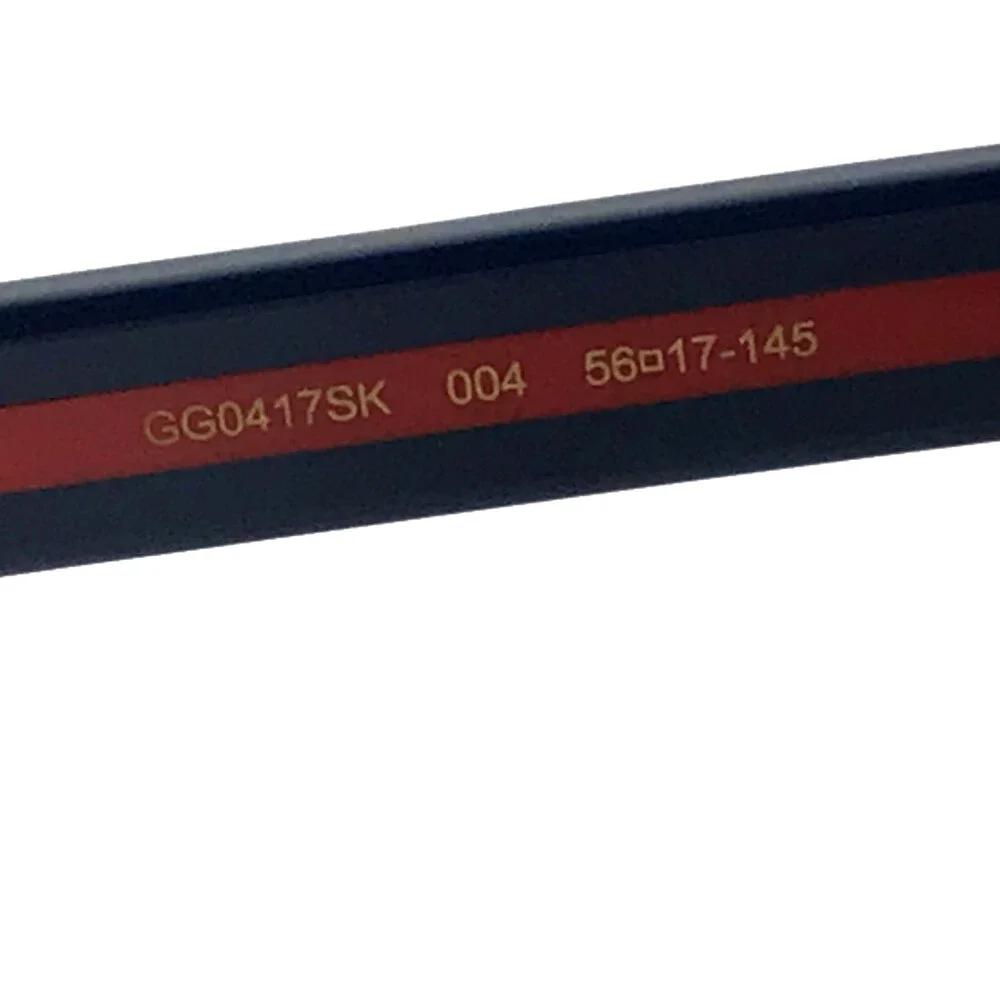 Gucci Sunglasses GG0417SK 004 Blue Red Striped Tortoise Frames w/ Gray Lenses - Picture 10 of 11